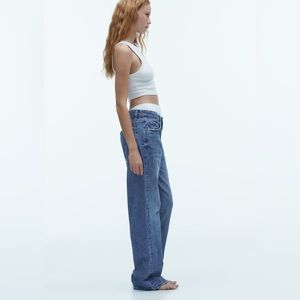 EXTRA LONG TRF MID-RISE WIDE LEG JEANS